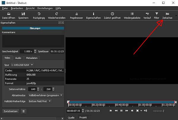 shotcut Film schneiden