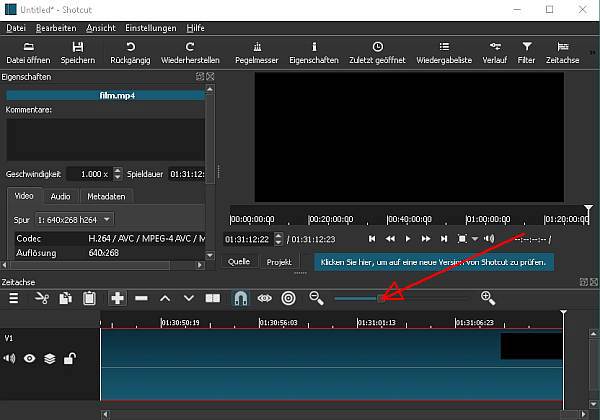 shotcut Film schneiden