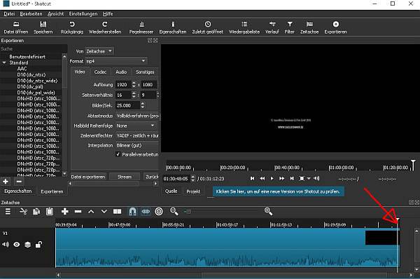 shotcut Film schneiden