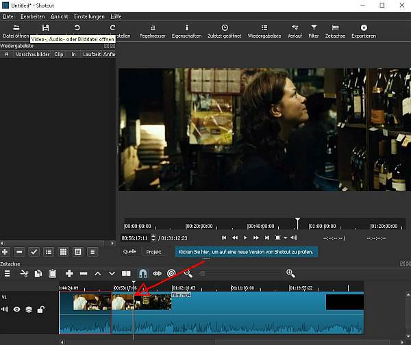 shotcut Film schneiden
